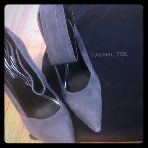 Rachel Zoe Gray Suede heel with Zipper Back
